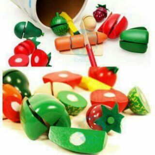 Bộ đồ chơi cắt hoa quả bằng gỗ xuất Nhật