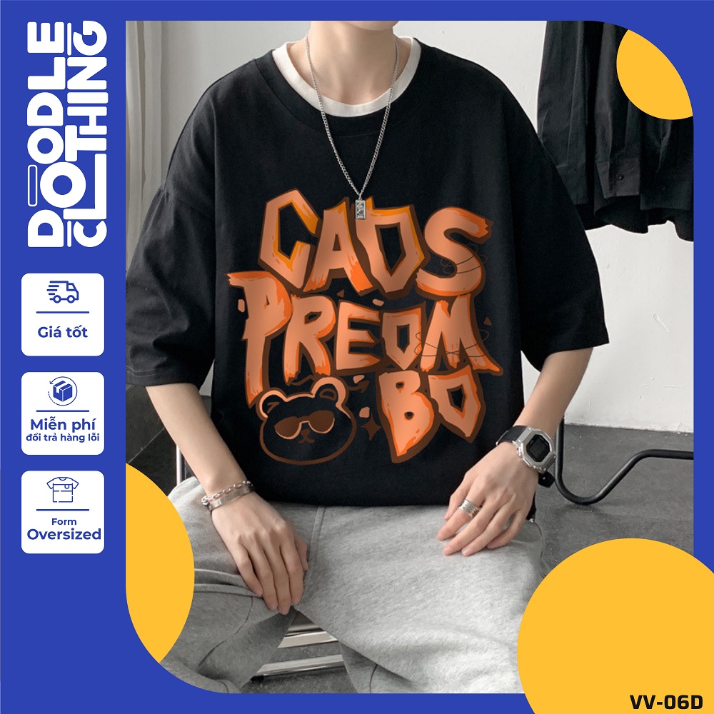 Áo thun nam nữ tay lỡ unisex oversize áo phông form rộng basic tee hình gấu cũng chữ cadspreombo