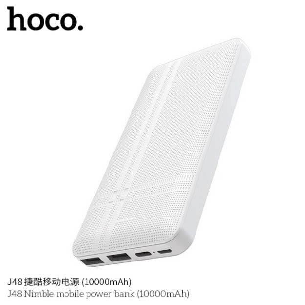 Sạc dự phòng hoco j48 dung lượng 10000 mAh - Sạc pin có 2 cổng USB nên cùng lúc nhiều thiết bị ♥️♥️