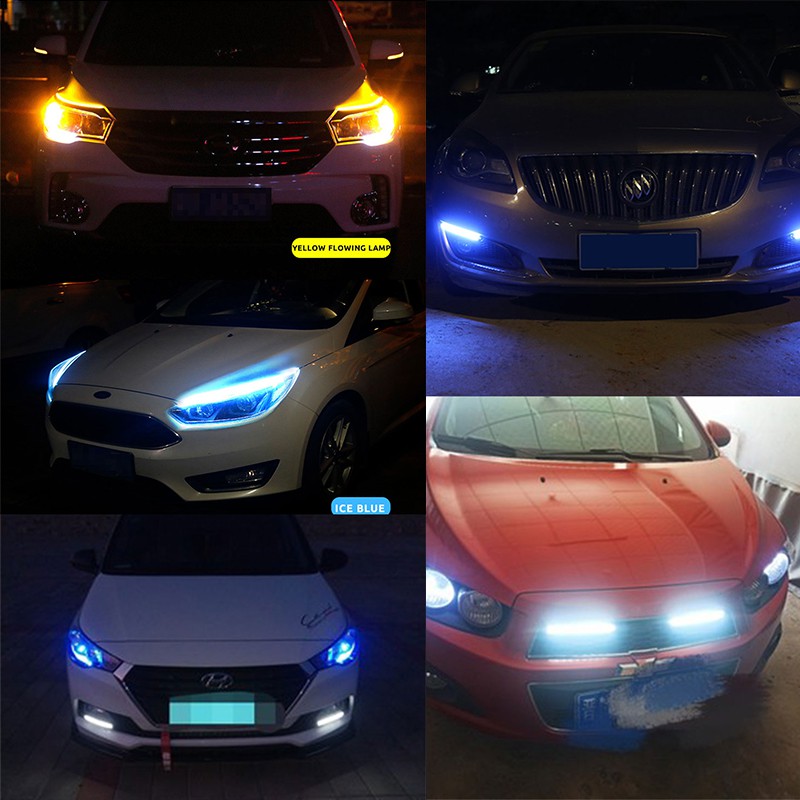 Bộ 2 công tắc đèn LED DRL 12V ánh sáng trắng chuyên dụng cho xe hơi