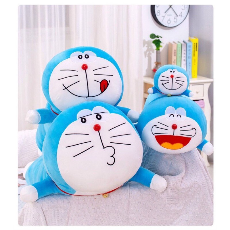 Gối Ôm Gấu Bông Doraemon Đáng Yêu Vải Nhung Co Dãn 4 Chiều Hàng Cao Cấp