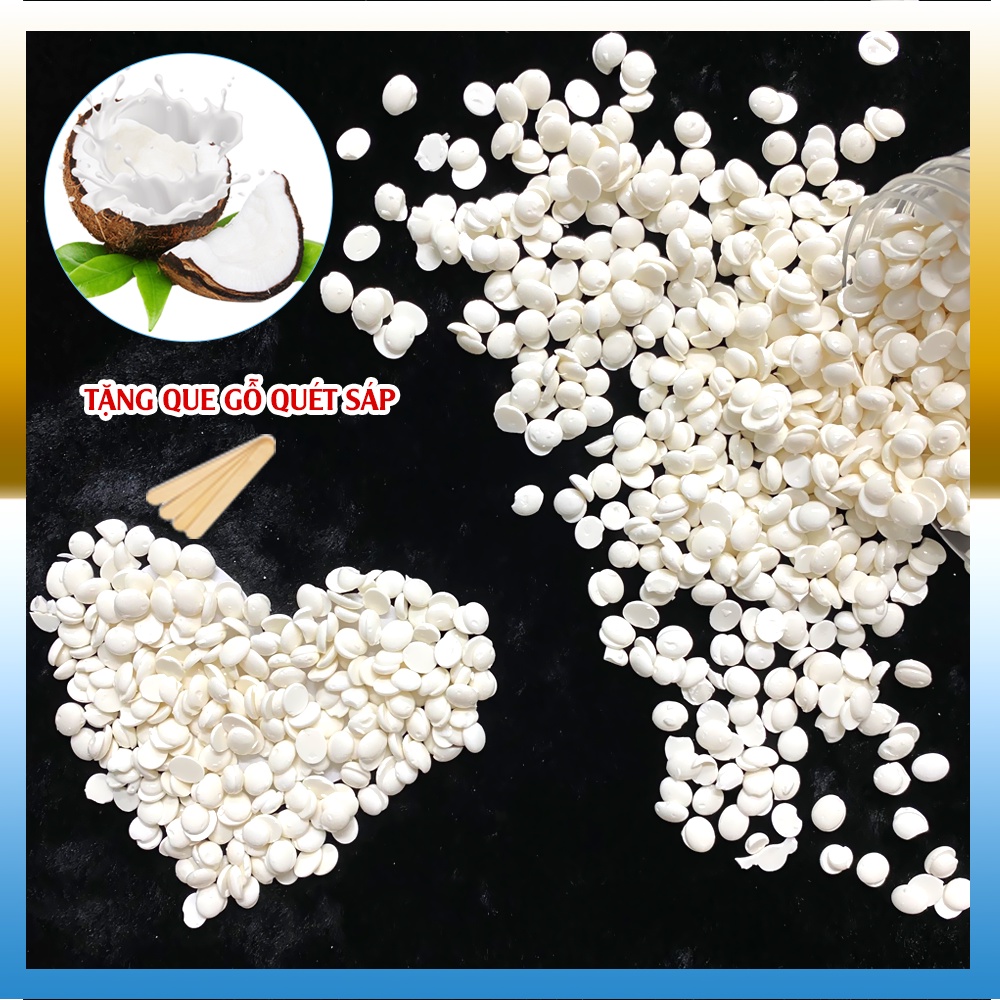 Sáp wax lông cao cấp siêu bám lông Coconut Dừa, Wax bean wax lông nách, wax tẩy lông vùng kín, wax tẩy lông chân