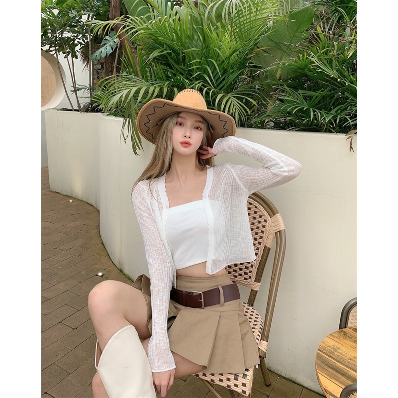 ÁO KHOÁC NHẸ 🌼NANO Studio🌼LEN MỎNG CARDIGAN GÀI NÚT cao cấp 2021 mùa hè Siêu Nhẹ Hàng nhập QC phối váy | BigBuy360 - bigbuy360.vn