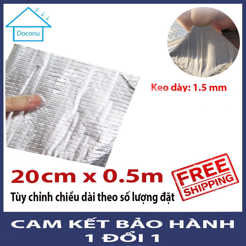 Miếng keo dán mái tôn, bê tông, tường chống thấm, chống dột nước đa năng Nhật Bản siêu dính 20cm x 0.5m DOCONU