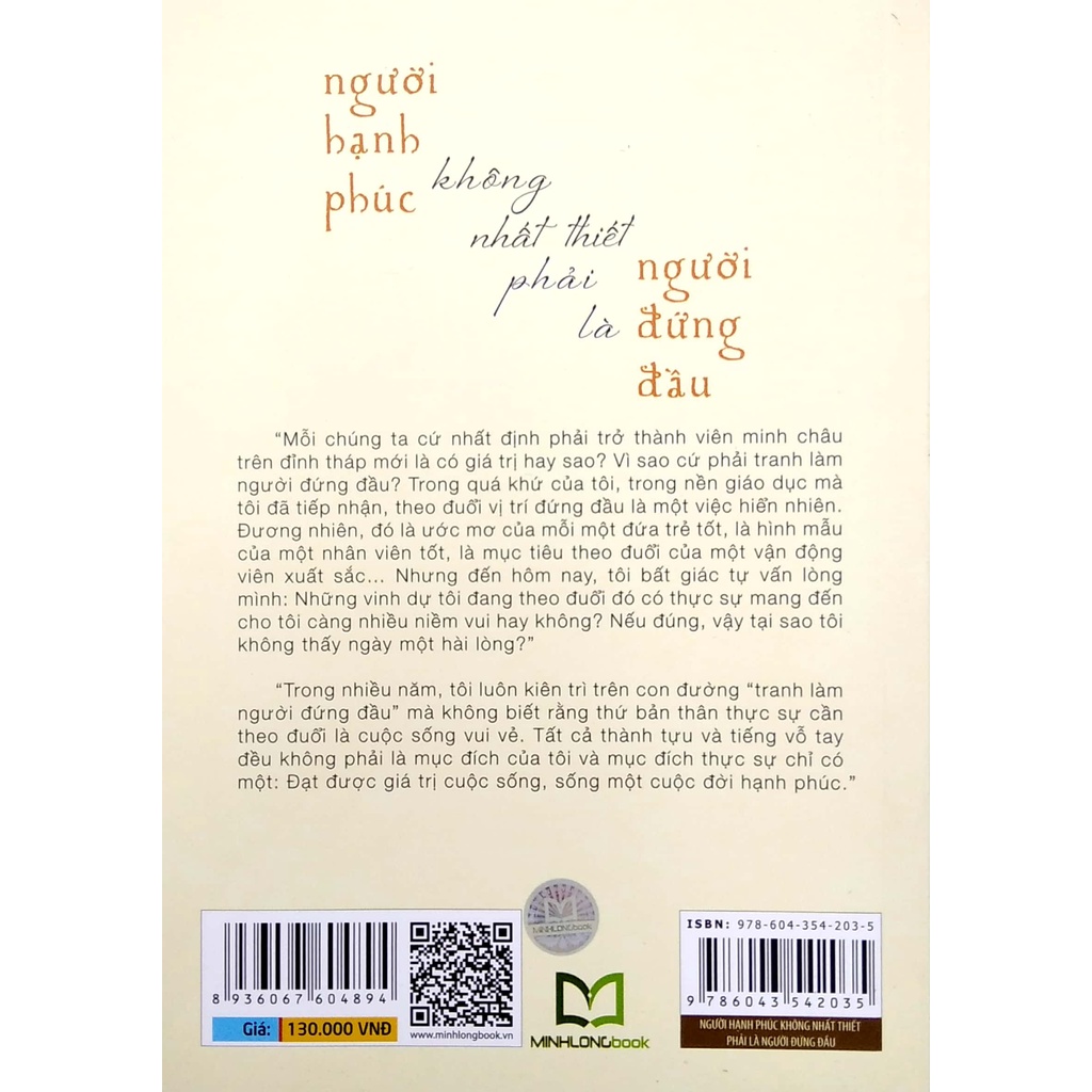 Sách Người Hạnh Phúc Không Nhất Thiết Phải Là Người Đứng Đầu