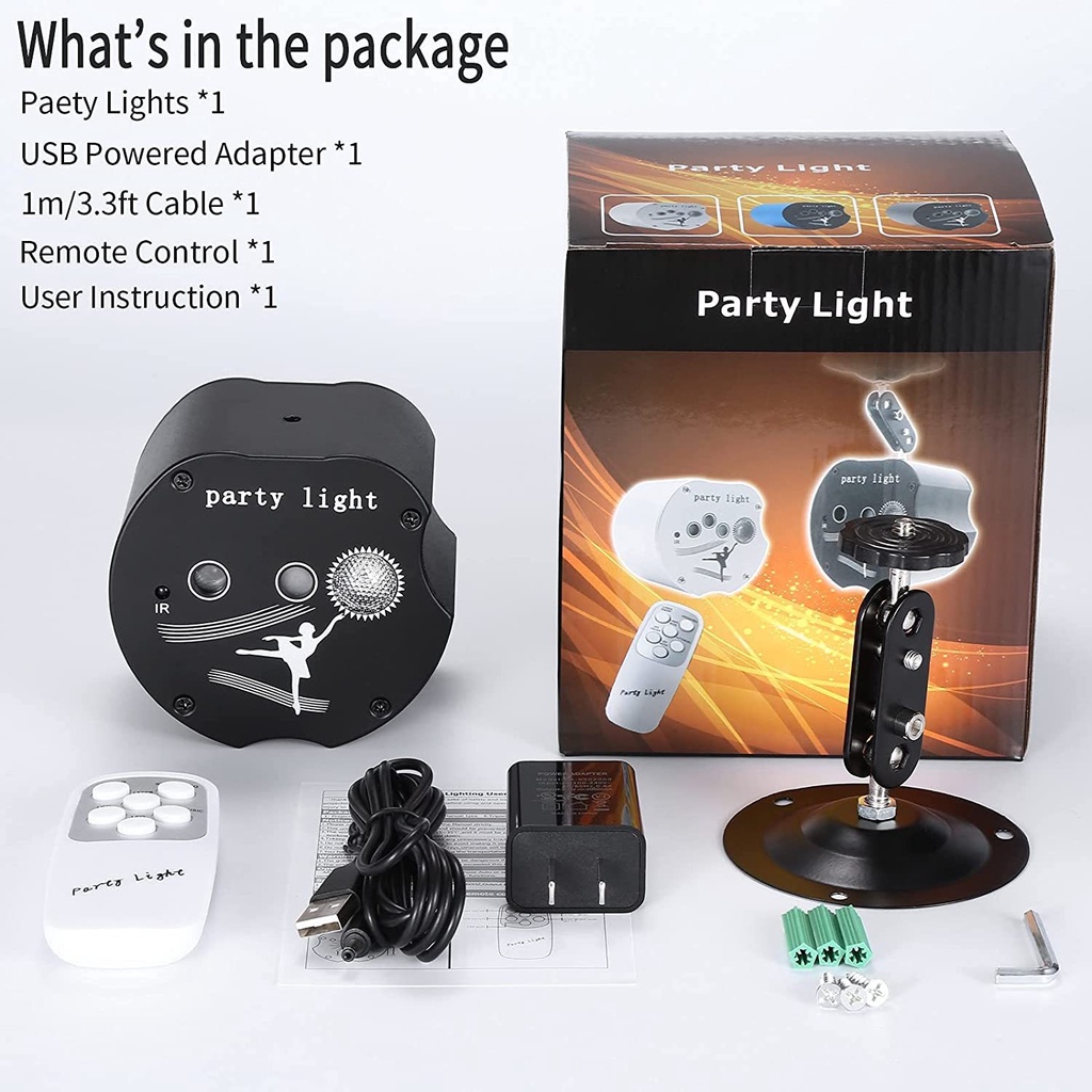 Đèn Laser Phòng Bay Mini Cảm Biến Theo Nhạc Dùng Cho Phòng Bay Karaoke Bar...