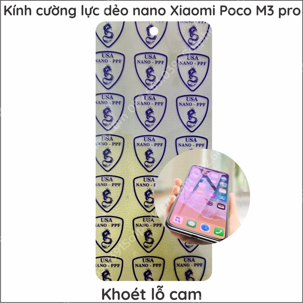 Dán cường lực Xiaomi Poco M3 Pro dẻo nano, chuẩn cường lực 9H+
