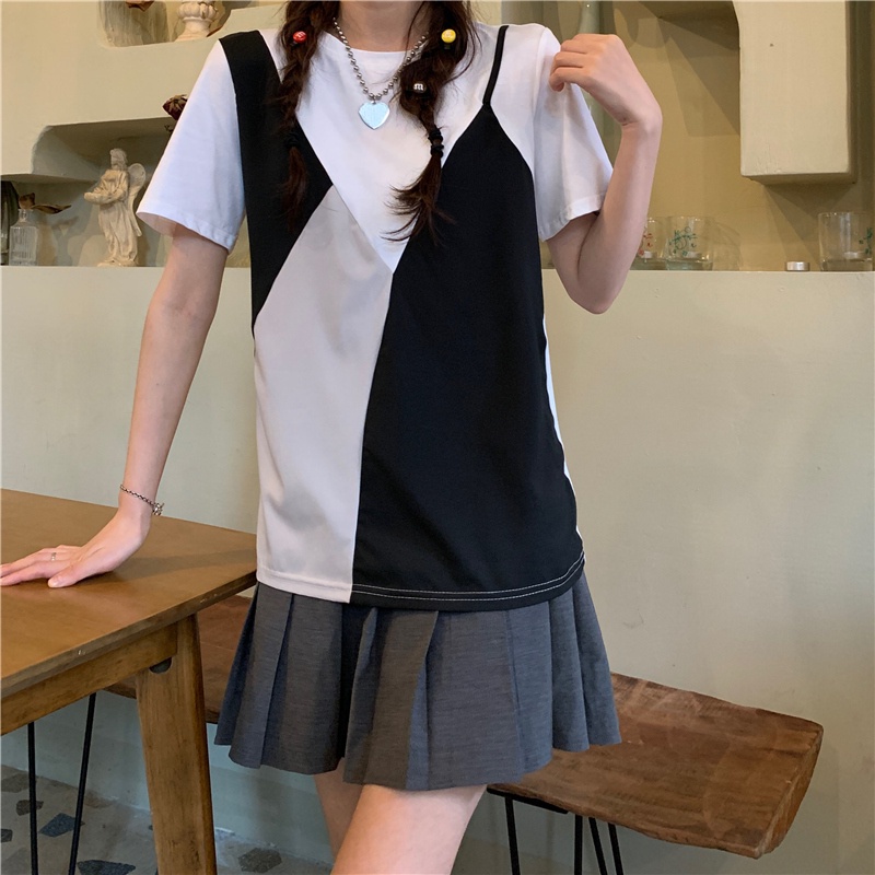 SUXI Áo Thun Tay Ngắn Cổ Tròn Thời Trang Mùa Hè Cho Nữ