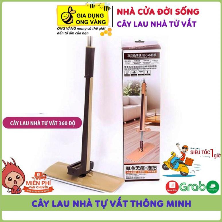 Chổi Lau Nhà - Cây Lau Nhà Thông Minh Tự Vắt Cực Kho Spin Mop Xoay 360 Độ, Tặng Kèm 2 Bông Lau Nhà