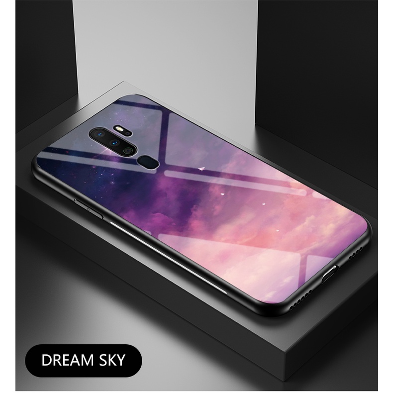 Vỏ thiết kế bầu trời đầy sao OPPO A5 A9 2020 Ốp Điện Thoại Mặt Kính Cường Lực Họa Tiết Bầu Trời Đầy Sao Cho For OPPOA5 2020 OPPOA9 2020
