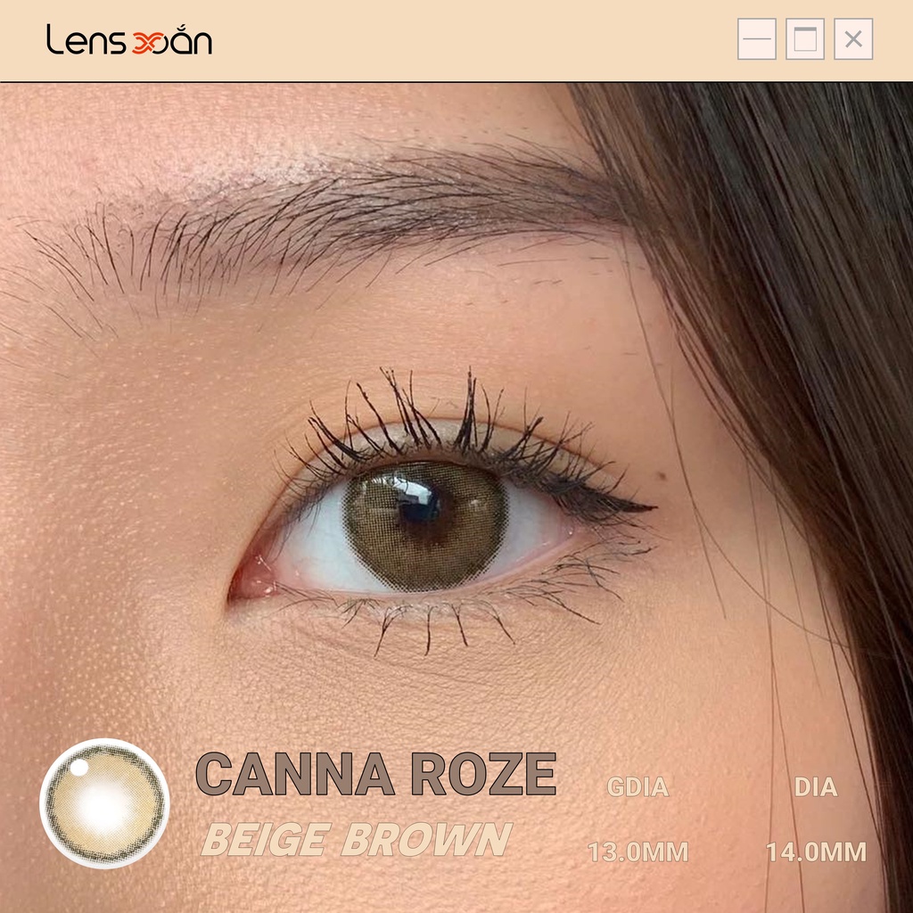 KÍNH ÁP TRÒNG CANNA ROZE BEIGE BROWN CỦA IDOL LENS: LENS NÂU LẠNH PHA KHÓI HẠN 12 THÁNG | LENS XOẮN (GIÁ 1 CHIẾC)