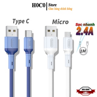 Cáp sạc Samsung Type C / Micro usb chính hãng Hoco 1m hỗ trợ sạc nhanh