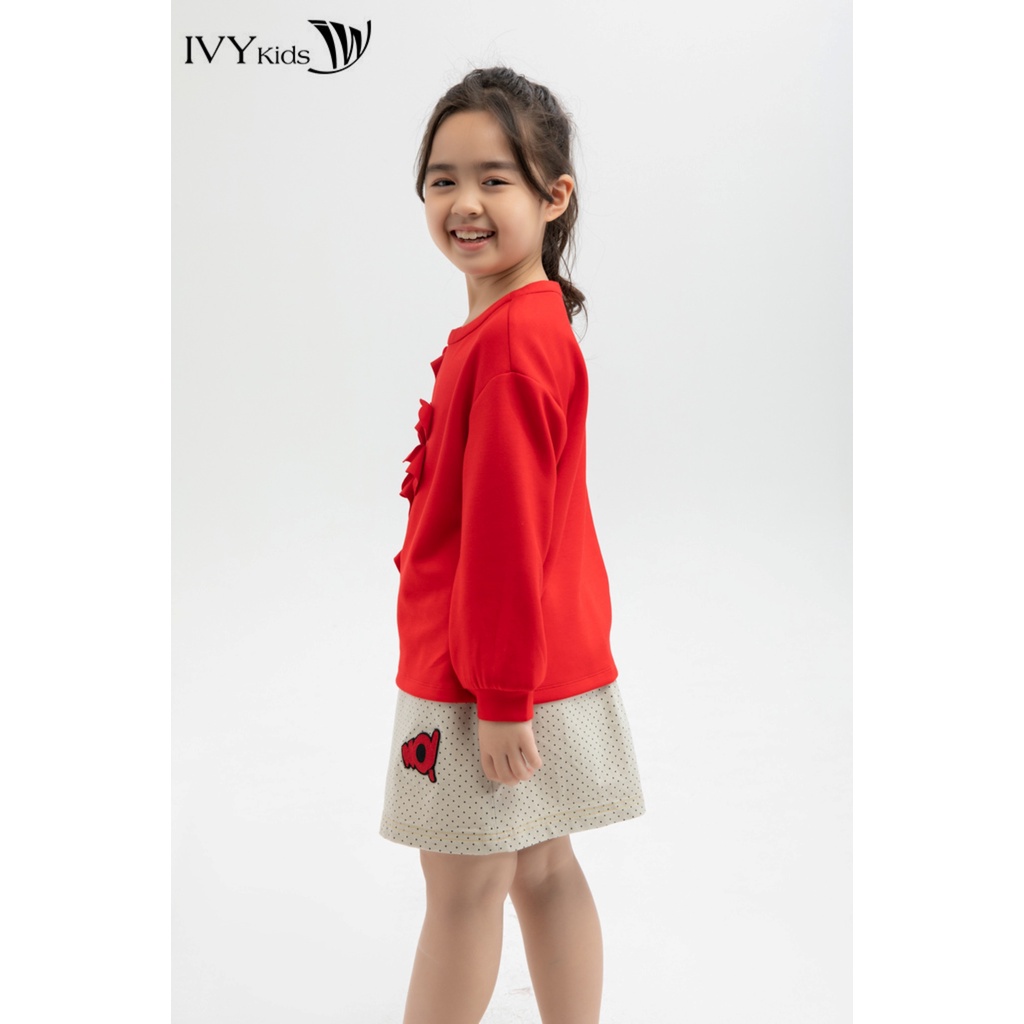 Áo thun đính hoa nổi bé gái IVY moda MS 58G1073