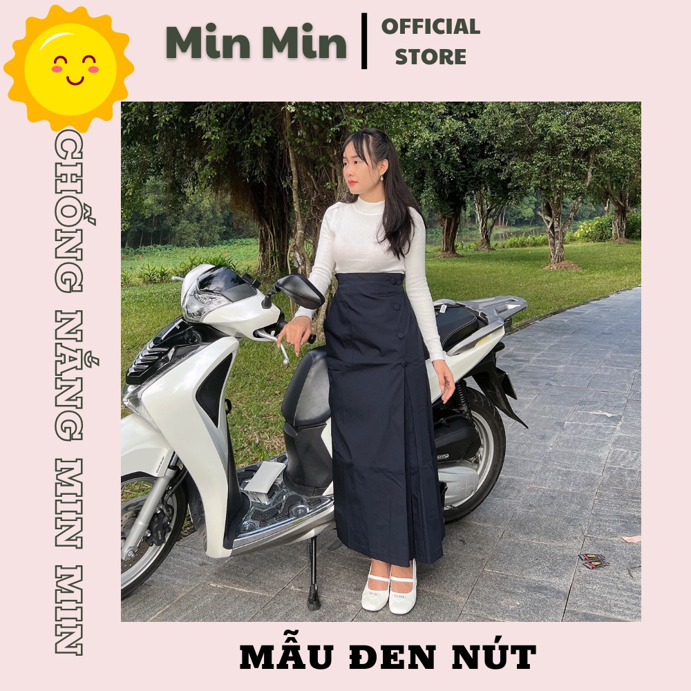 Chân Váy Chống Nắng Thiết Kế Đính Nút Xếp Li Siêu Xinh MIN MIN, Quây Che Nắng Thiết Kế Vải Quần Tây Mịn Đẹp