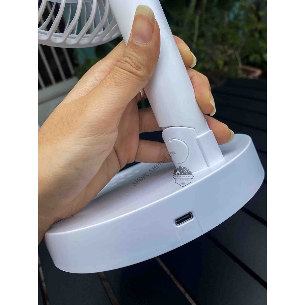Quạt Tích Điện Gấp Gọn Đa Năng  4 Chế Độ