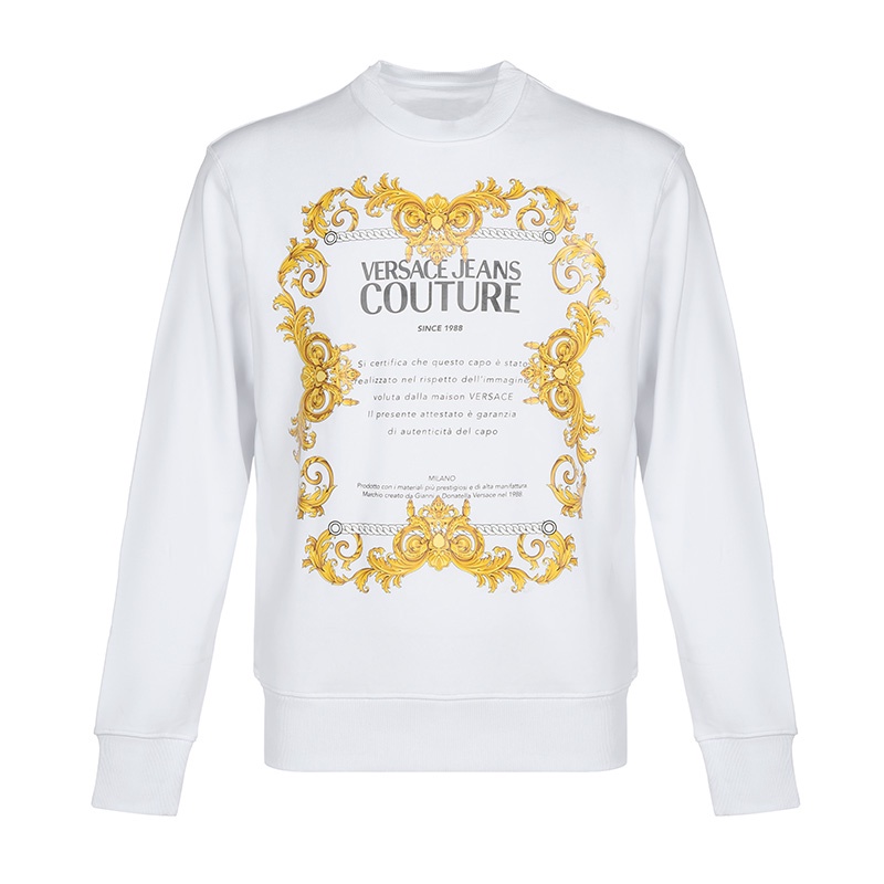 Áo Sweater Cotton Tay Dài In Logo Versace Trẻ Trung Cho Nam