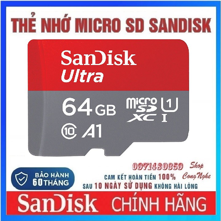 ( SLN 10 ) ( SLN 10 ) Thẻ nhớ MicroSDHC 64GB 32GB SanDisk Ultra Class 10 667x 100MB/s