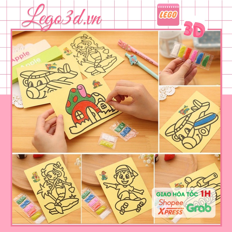[QUÀ TẶNG] Tranh cát nhiều màu cho bé sáng tạo Size 11x8cm