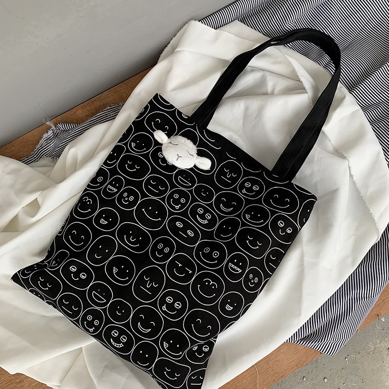 Túi đeo vải bằng vải họa tiết hoạt hình phong cách Nhật Bản thời trang 2020 dành cho nữ