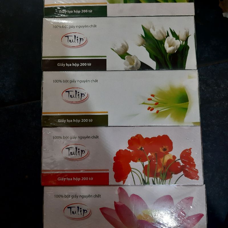 Lốc 5 hộp khăn giấy lụa để bàn cao cấp