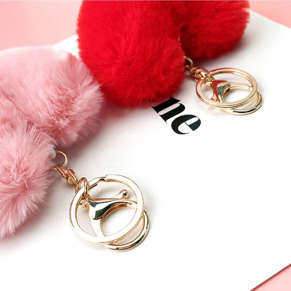 Móc Khóa Cục Bông Mềm Mại Hình Trái Tim Dễ Thương