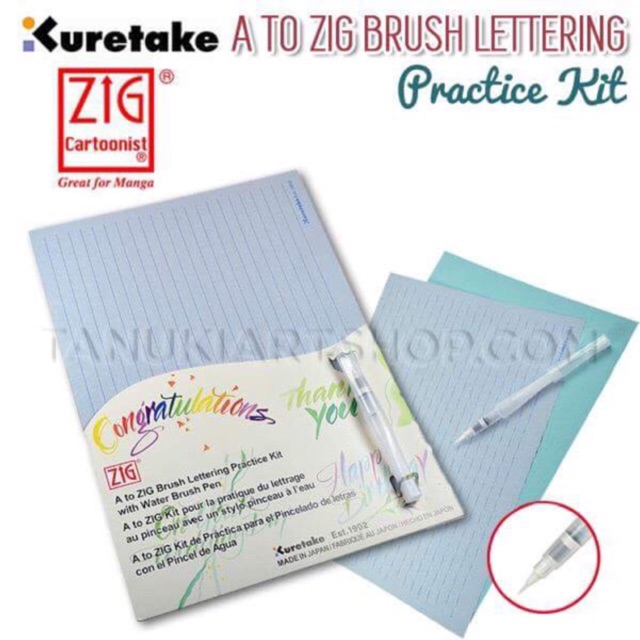 Bộ luyện viết thư pháp Kuretake lettering A to Zig