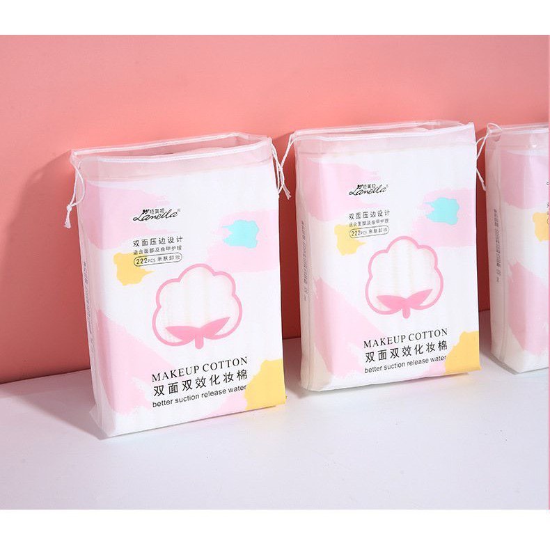 Bông Tẩy Trang Lameila Make Up Cotton 222 Miếng Siêu Mềm Mịn Chính Hãng