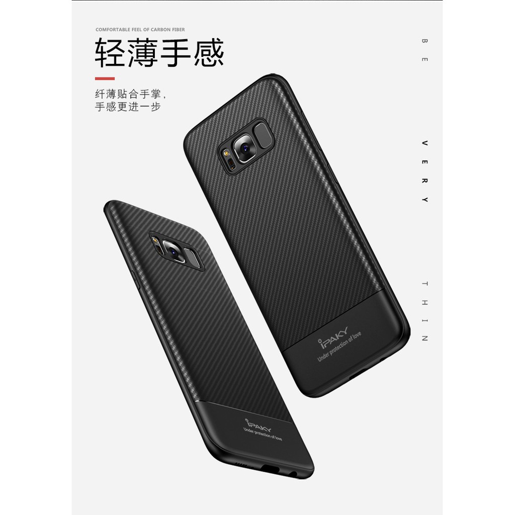 Ipaky Ốp Lưng Sợi Carbon Siêu Mỏng Cho Samsung Galaxy S8 / S8 Plus