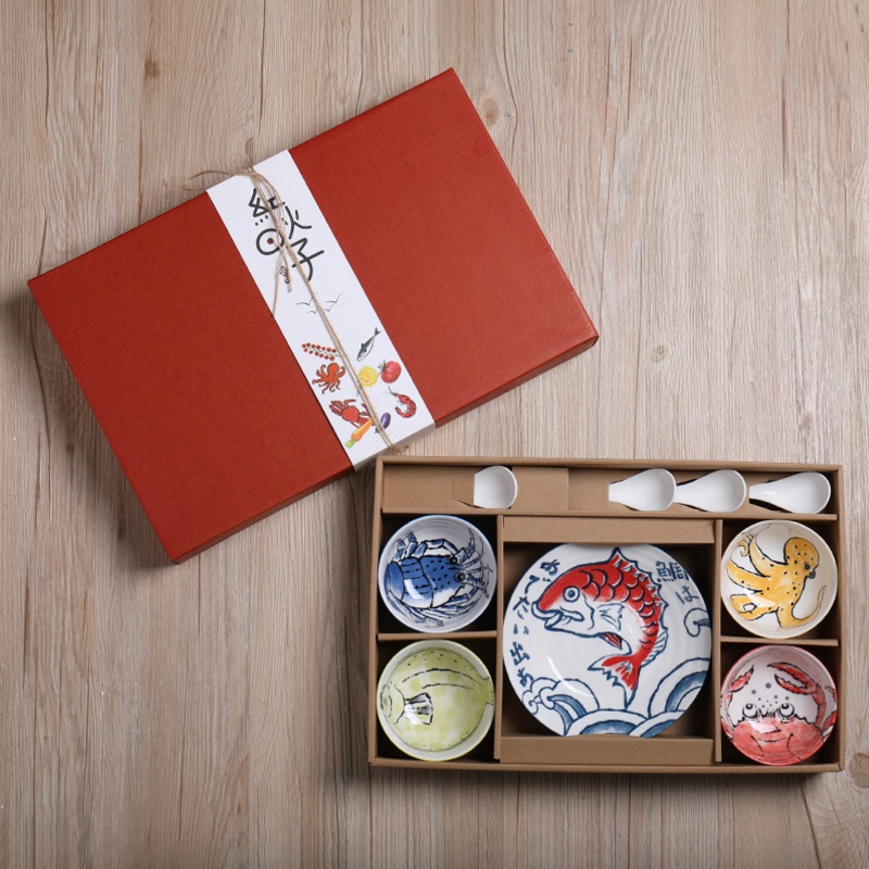 Bát đĩa - Set 10 món họa tiết xinh xắn - có hộp đi kèm xinh xắn phù hợp làm quà tặng - sang trọng tiện lợi