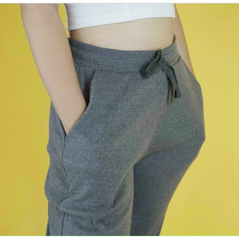 Quần Jogger Nữ Bo Gấu Nỉ Len Tăm Dây Rút Ống Bo Chun | BigBuy360 - bigbuy360.vn