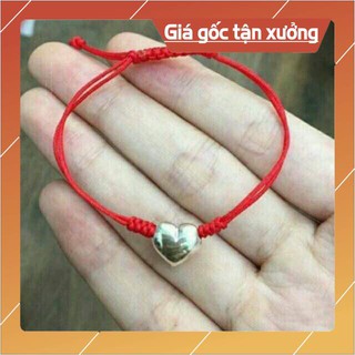 Dây chỉ đỏ mix tim bạc