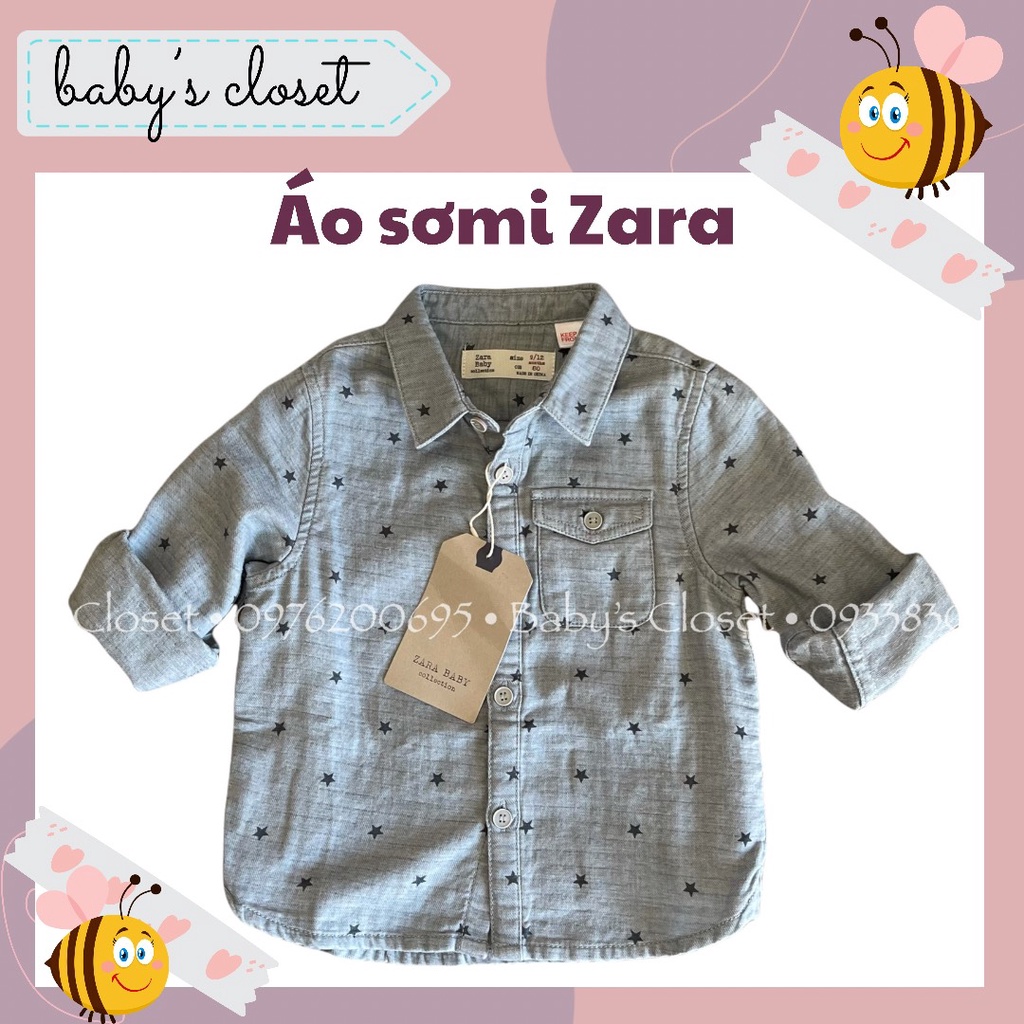 Áo sơ mi dài tay Zara xuất dư cho bé trai