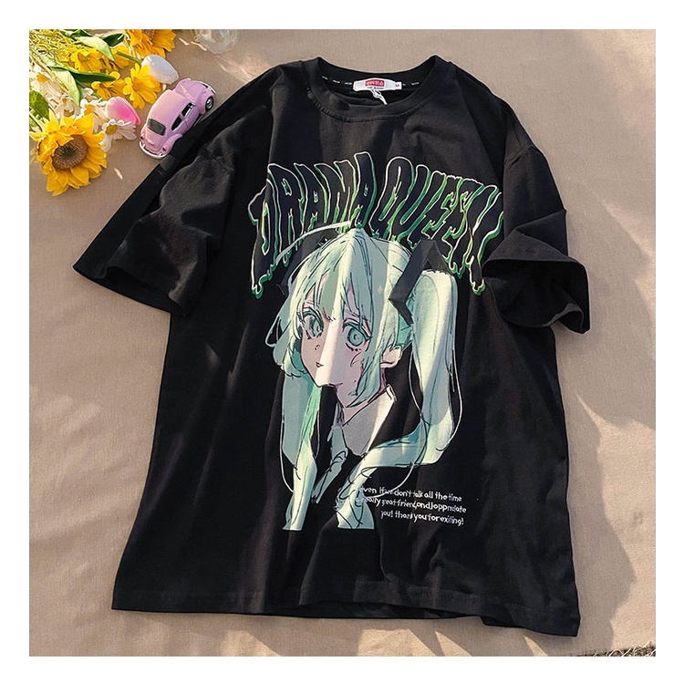 Áo Thun Tay Ngắn In Hình Hatsune Miku 3D Phong Cách Hip Hop Thời Trang Cho Nam Và Nữ C091-17