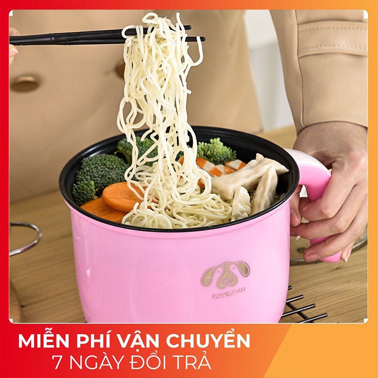 Nồi lẩu mini điện đa năng chống dính - Nồi đa năng mini được dùng để Trưng – Hấp - Chiên – Xào – Nấu
