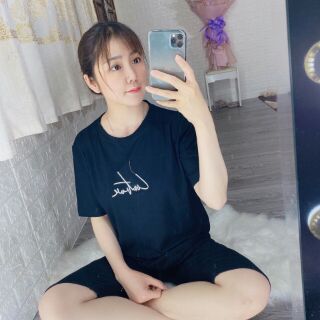 Đồ bộ quần lửng chữ thêu