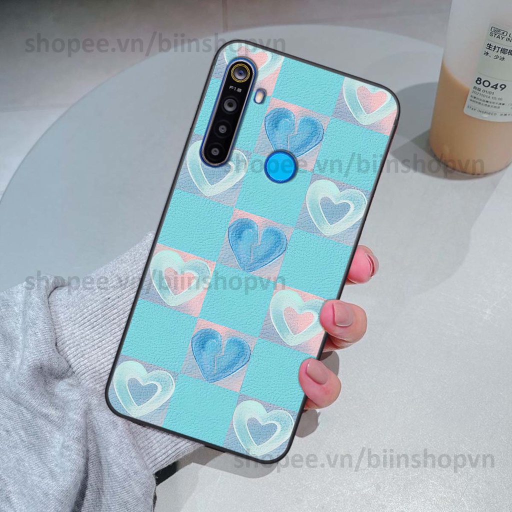 Ốp Realme 5 / 5 Pro / C3 caro trái tim nhiều màu sắc, đầy cá tính, khẳng định phong cách