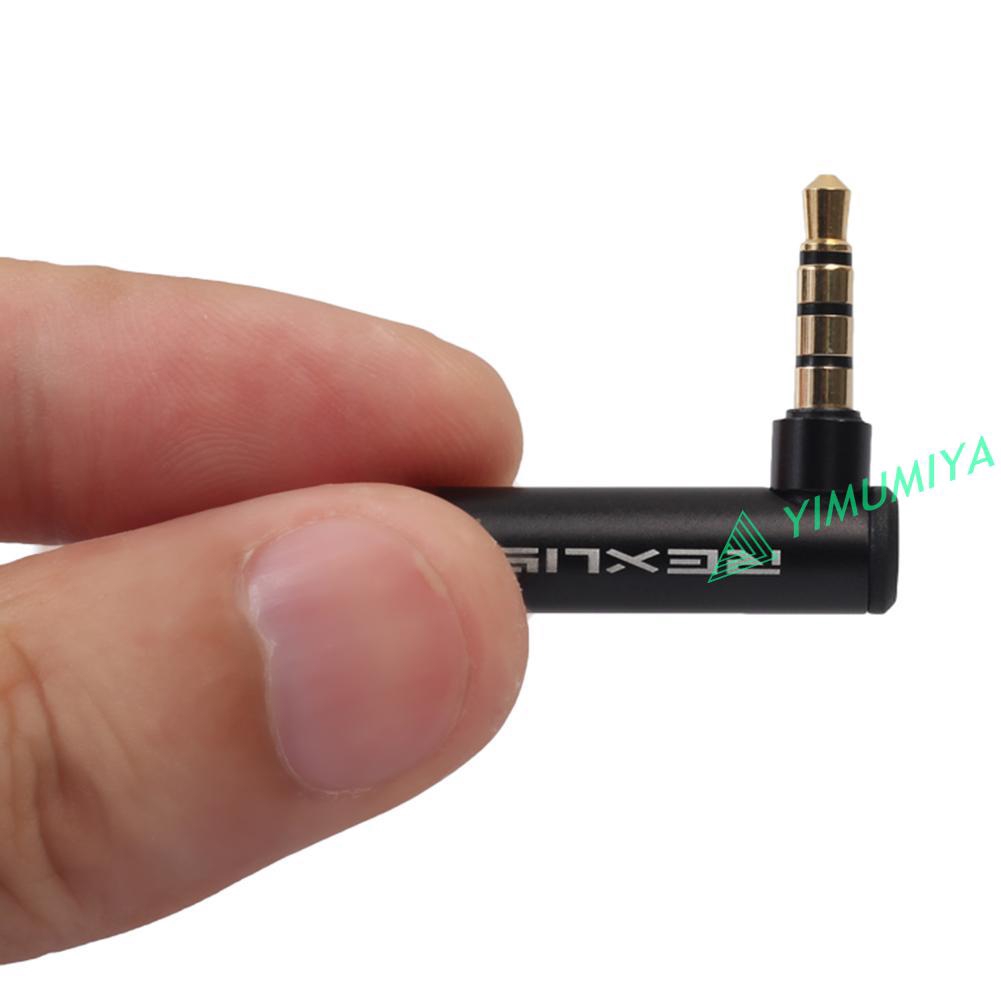 Bộ điều hợp giác cắm âm thanh nổi mạ vàng 3.5 mm Male đến Female 90 độ.