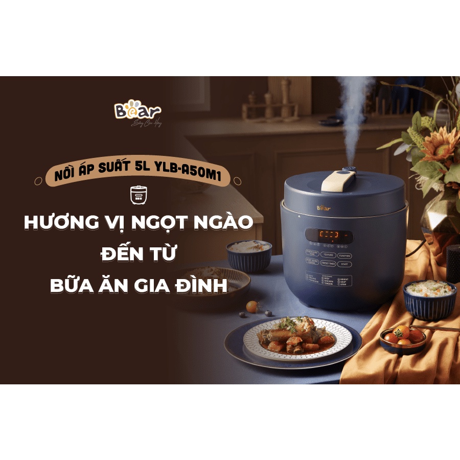 Nồi áp suất điện đa năng Bear YLB-A50M1 - Hàng chính hãng - Bản Quốc Tế