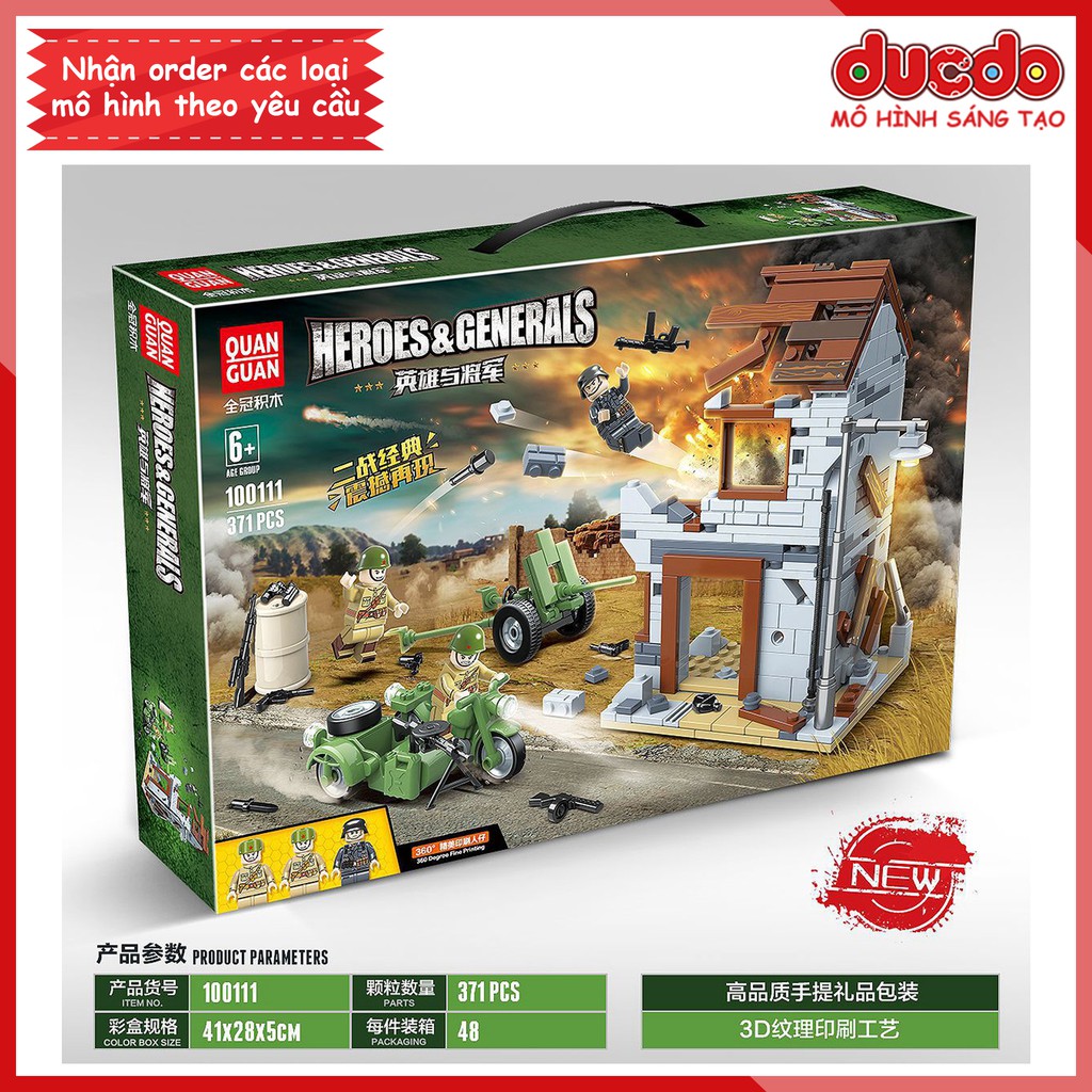 Lắp ghép trận chiến Stalingrad giữa phát xít Đức và Liên Xô - Đồ chơi Xếp hình Mô hình WW2 QuanGuan 100111