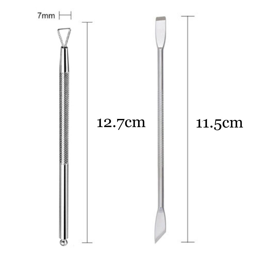 Bộ 2 Dụng Cụ Tẩy Sơn Móng Tay Hai Đầu Bằng Thép Không Gỉ Thời Trang<br>