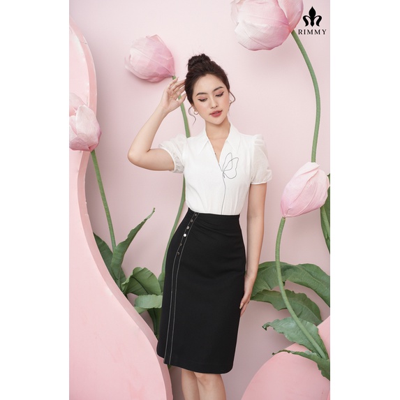 Áo sơ mi trắng thêu hoa Rimmy Hebe Shirt