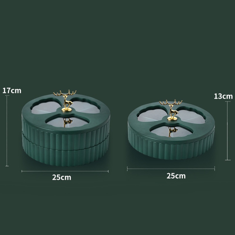 Khay Đựng Trái Cây Nhiều Tầng Hình Tuần Lộc 3D Có Nắp Đậy Cho Nhà Bếp