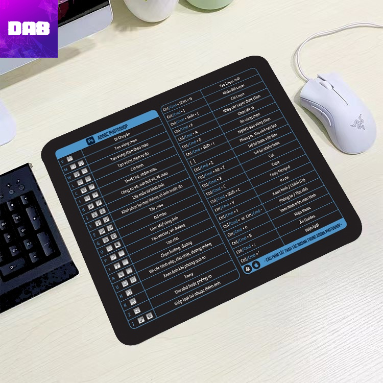 Lót Chuột Phím Tắt Công Thức Văn Phòng Thiết Kế DÙNG CHO 2 HỆ ĐIỀU HÀNH WINDOWS VÀ MACOS
