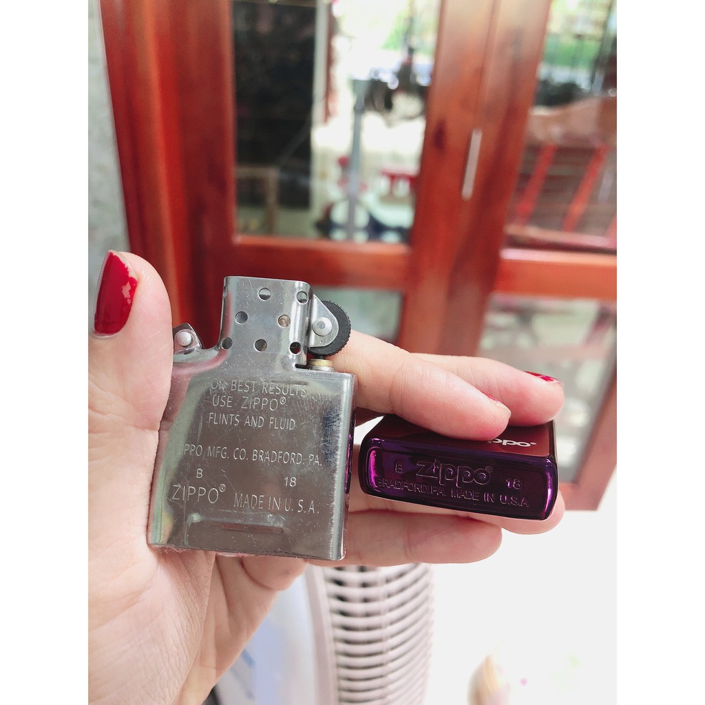 Vỏ Bật Lửa Zippo Màu Tím - HỘP QUẸT ZIPPO MÀU TÍM