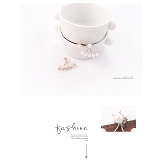 Khuyên tai xòe liền tai đeo 2 kiểu