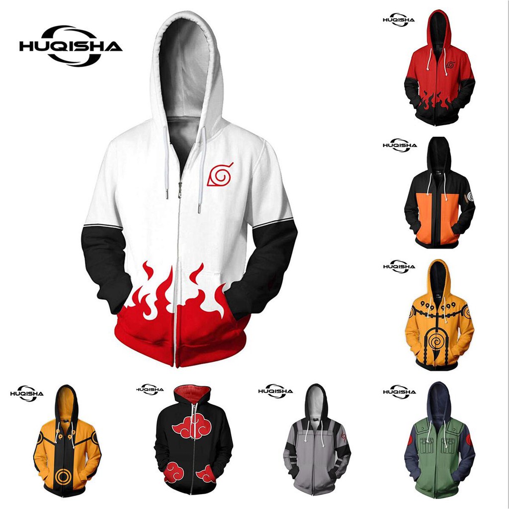 Mới 3D Anime Naruto Boruto Áo khoác nam Uzumaki Boruto Naruto Uchiha Sasuke Akatsuki Áo khoác Hoodies Áo sơ mi giản dị