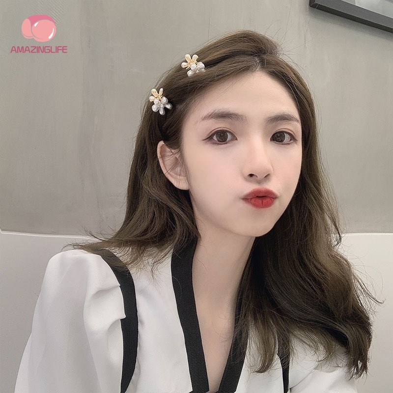 [Amazinglife] Kẹp Tóc Mini Đính Ngọc Trai Giả / Kẹp Tóc Càng Cua Cá TíNh Phong Cách Retro