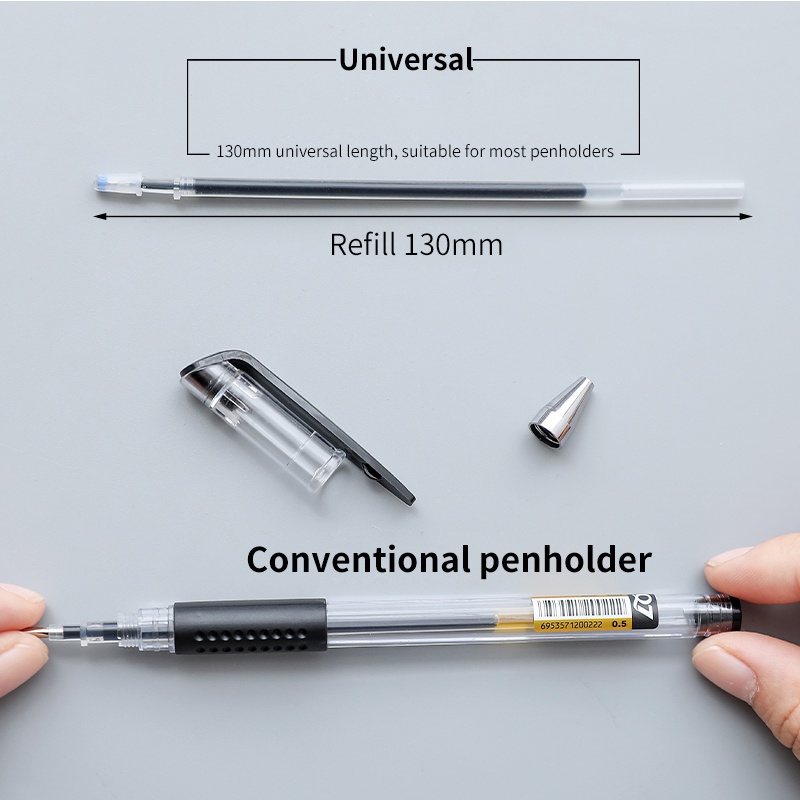 30 Ruột bút mực gel, ngòi bút 0.38mm màu đen/đỏ/xanh dương ngòi trơn mực đều giá sỉ