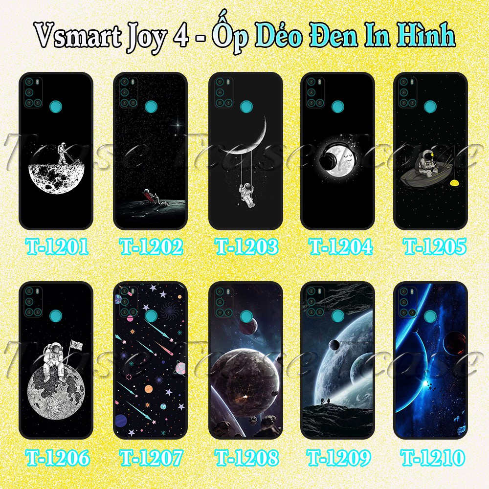 Ốp lưng Vsmart Joy 4 - Ốp dẻo đen in hình Galaxy siêu đẹp