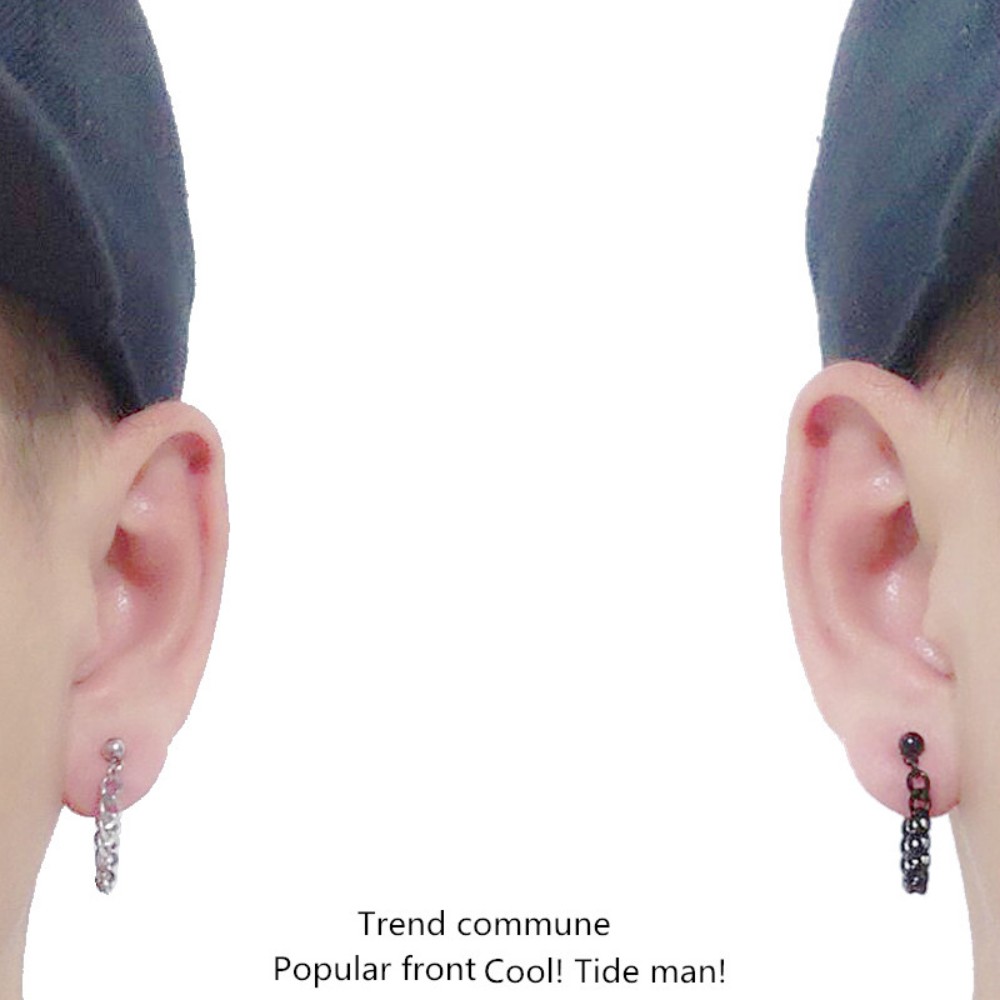 Khuyên Tai Tròn Small Chain Kiểu Dây Xích Nhỏ Đẹp Kuu Clothes - Bông Tai UnisexCao Cấp Chất Thép Titan Không Gỉ (1 đôi)